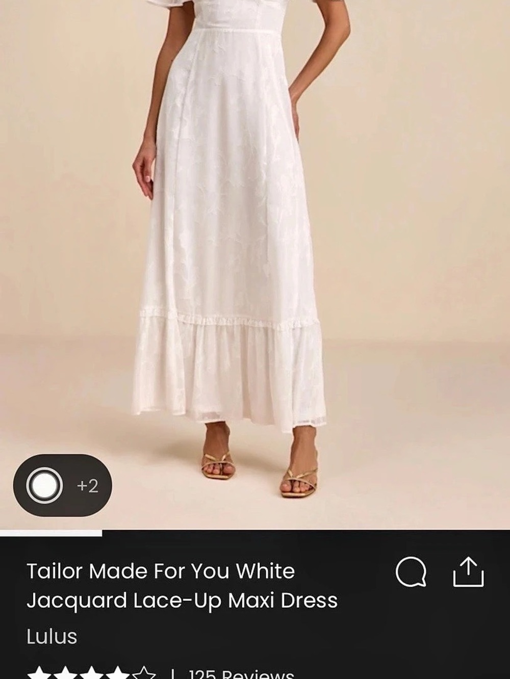 Lulus Tailor Made For You White Jacquard Lace-Up Maxi Dress
